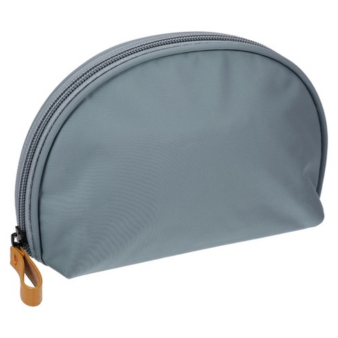 Unique Bargains Small Half Moon Makeup Bag Gray Beige : Target