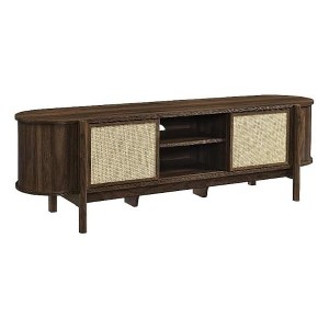Modway Reid 61 Inch TV Stand in Walnut - Mid-Century Modern Entertainment Center for Flat Screen TVs up to 68” - 1 of 4