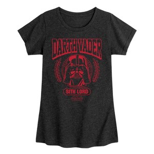 Girls' - Star Wars - Darth Vader Collegiate Toddler And Youth Girls Fitted Short Sleeve Tee Fitted Short Sleeve Graphic T-Shirt - 1 of 3