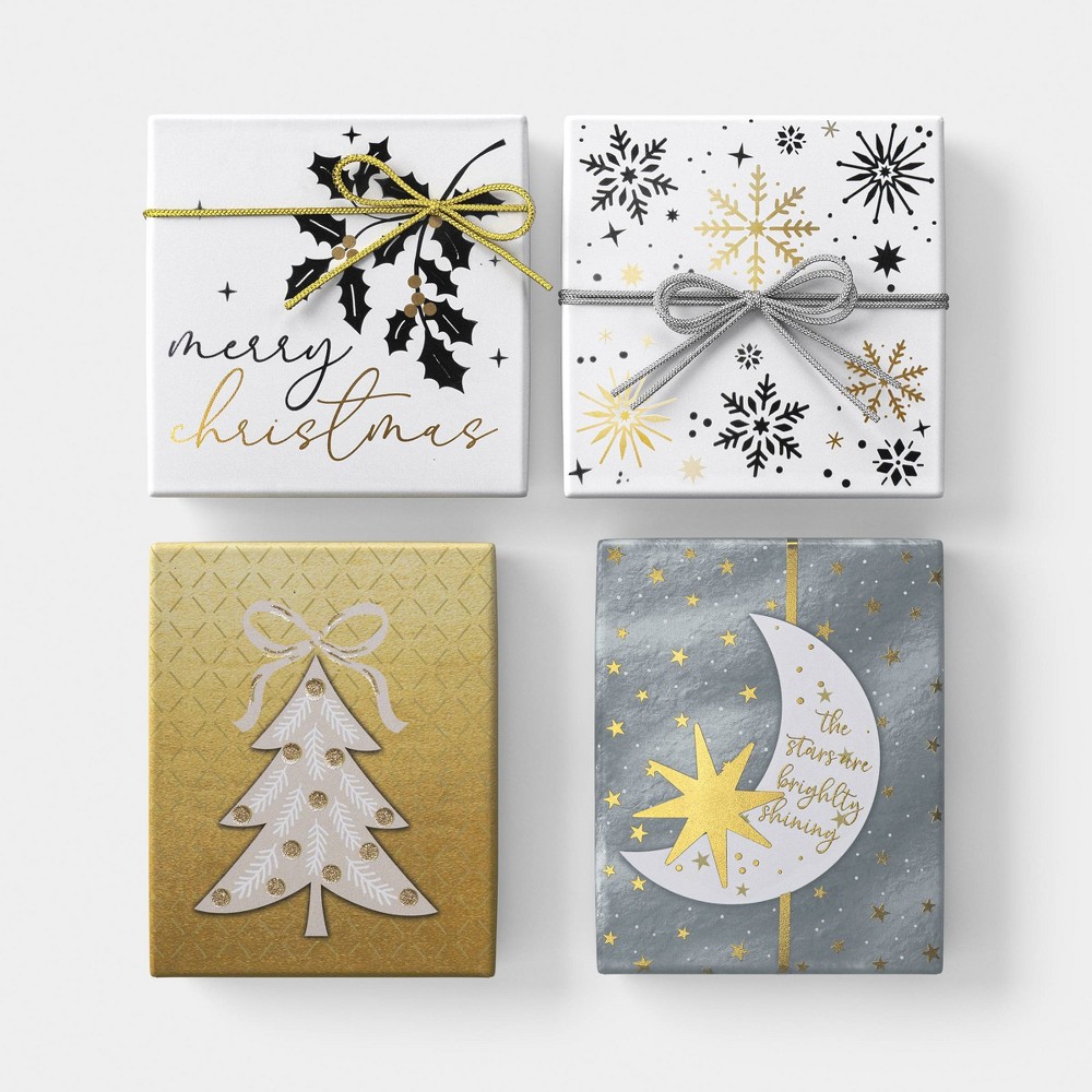 4ct Christmas Gift Card Holders White/Silver/Gold - Wondershop™