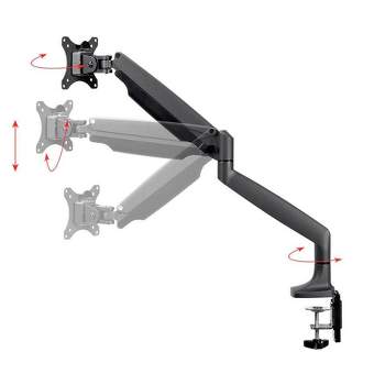Monoprice Smooth Full Motion Single Monitor Adjustable Gas Spring Desk Mount - Black, Supports Up to 34 inch Monitors, 19.8 LBS Display Weight