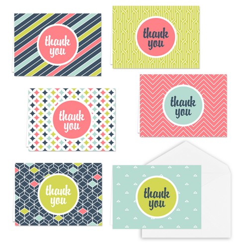 Geometric Boxed Thank You Cards And Envelopes, 14-Count