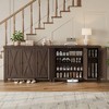 Coolmee 4-Tier Shoe Cabinet with Doors, Farmhouse 35'' Shoe Storage Cabinet for Entryway, Large Shoe Organizer Cabinet for Living Room Hallway - 3 of 4