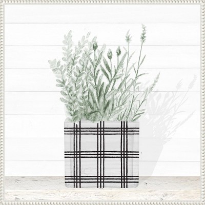 Amanti Art Lavender Blossom In Modern Pot II by Janice Gaynor Canvas Wall Art Print Framed 22 x 22-in.