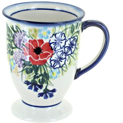 Blue Rose Polish Pottery 14C WR Unikat Pedestal Mug