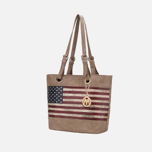 MKF Collection Vera Vegan Leather Patriotic Flag Pattern Women’s Tote Bag by Mia K - 1 of 4