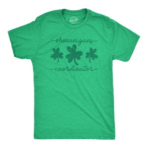 Mens Shenanigans Coordinator Tshirt Funny Saint Patrick's Day Parade Graphic Novelty Tee For Guys - Crazy Dog Men's T Shirt - 1 of 4