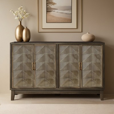 Modern Style Buffet Cabinet,Sideboard Buffet Cabinet With Storage,Storage Cabinet with 4 Diamond-shaped relief Doors - Leovsnove