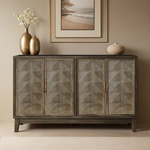 Modern Style Buffet Cabinet,Sideboard Buffet Cabinet With Storage,Storage Cabinet with 4 Diamond-shaped relief Doors - Leovsnove - 1 of 4
