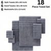 100 Cotton Luxury Bathroom Towel Set - 18 Pc - Ring Spun, Quick Dry, Soft Highly Absorbent - 6 Bath, 6 Washcloths, 6 Hand Towels - 3 of 4