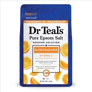 Dr Teal's Epsom Salt Magnesium Soak - Glow & Radiance with Vitamin C & Citrus Essential Oils - 3 lbs - 1 of 4