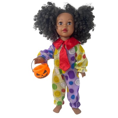 Doll Clothes Superstore 18 Inch Doll Clown Costume with Pumpkin Bucket – Halloween Costume for Boy & Girl Dolls — фото 2
