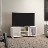 Vynxaria Modern TV Stand, 1 Door, 4 Shelves, 55" TV Capacity, Sleek Black Wengue Finish - 4 of 4