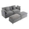 NicBex Couches for Living Room 75.6" Modular Sectional Sofa Modern L-Shape Corduroy Upholstered Sofa Couch with Side Storage Pockets, Dark Grey - 3 of 4