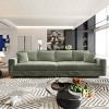 102.4 Inch Convertible Lounge Sofa with 2 Ottomans, 4-Seat Cloud Couch with Cushions, Corduroy Lounge Sofa with Wood Frame-Coolbibila - 3 of 4