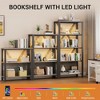 5/4/3 Tier Industrial Bookshelf with LED Lights, Metal Display Book Case, Open Book Shelf Organizer - 4 of 4