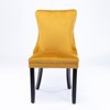 DOMETOUR Set of 2 Upholstered Wing-Back Dining Chair with Backstitching Nailhead Trim and Solid Wood Legs - 4 of 4