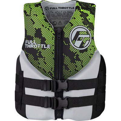 Full Throttle Junior Hinged Rapid Dry Life Jacket - Green