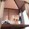 Barton Rolling Towel Caddy All-Wicker Outdoor Patio Furniture Organizer Wicker - 4 of 4