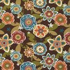 Outdoor Wicker Loveseat Cushion - Brown/Turquoise Floral - Pillow Perfect - 4 of 4