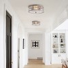 Dewdrop Vintage Flush Mount Ceiling Light Fixture Industrial Silver with Rippled Glass for Kitchen Dining Entryway - 4 of 4
