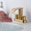 WOWOW 4 in. Centerset Double-Handle Waterfall Bathroom Faucet - 2 of 4