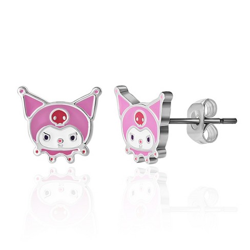 Hello Kitty Hoop Gold Plated And Enamel Earrings : Target