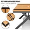 Crestlive Products Outdoor Dining Table for 8-10 People Patio Rectangle Table, Aluminum Frame with Durable Wood-Like Tabletop and Umbrella Hole Brown - 4 of 4