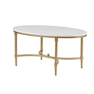 NicBex Modern 40.5" Oval Coffee Table with Gold Metal Legs for Living Room and Bedroom - 1 of 4