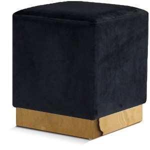 Meridian Furniture,Jax Velvet Ottoman/Stool - 1 of 4