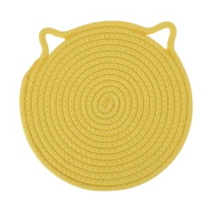 Unique Bargains Single Cat-Ear Shape Heat Resistant Trivet Mat Cotton 9.45"x9.45"x0.31" - 1 of 3