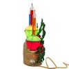 Kurt Adler 8.85-Inch Holly Berry and Greenery with Gold Base Three Bubble Lights - 3 of 4