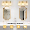 POWLIG 19.88-in 3-Light Vintage Courtly Gold Bathroom Vanity Light with Frosted Milk Glass Shade - 3 of 4
