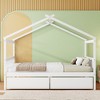 Okak Twin/Full Size House Bed Frame with 2 Storage Drawers,Solid Wood Platform Bed for Kids Room,Bedroom - 2 of 4