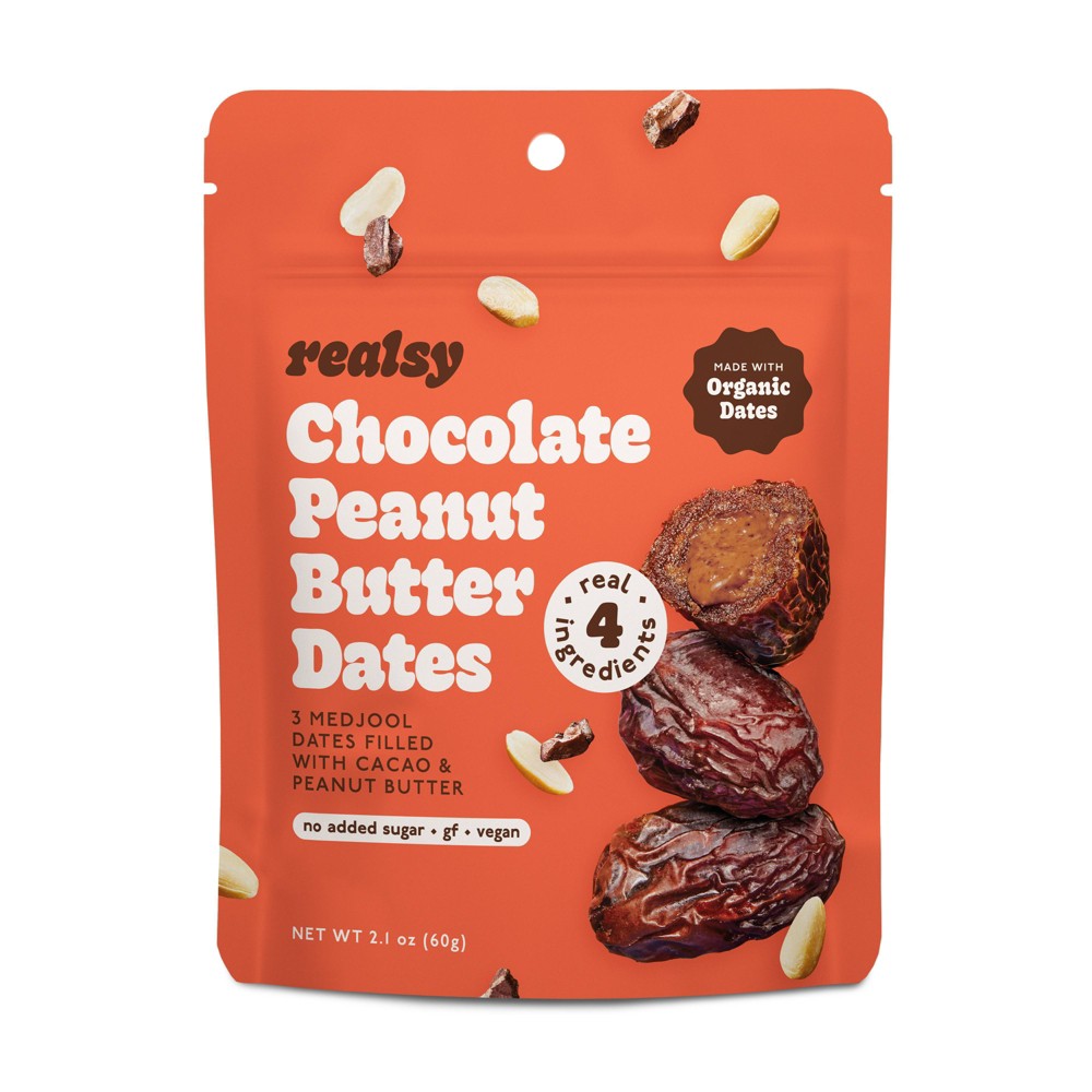 Realsy Chocolate Peanut Butter Filled Dates - 2.1oz