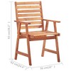 vidaXL Patio Dining Chairs with Cushions - Set of 3 - Solid Acacia Wood - Slatted Design - Gray Cushions - 4 of 4