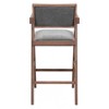 Barstool – 42.5" H, Gray & Walnut – Rubberwood Frame (Set of 2) – Zuo Modern - 4 of 4