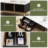 Sideboard Buffet Cabinet, Modern Fluted Accent Credenza Storage Sideboard with Glass Doors and Adjustable Metal Legs - 4 of 4