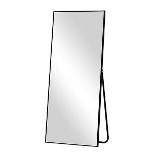 VYNXARIA 57"x20" Arched Full-Length Mirror - Gold /Black Aluminum Frame, Wall-Mountable or Freestanding - 1 of 4