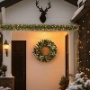 Christmas Wreath and Garland Set of 6,PreLit LED Artificial Christmas Decor with One Xmas Wreath and Arc Garland - 3 of 4