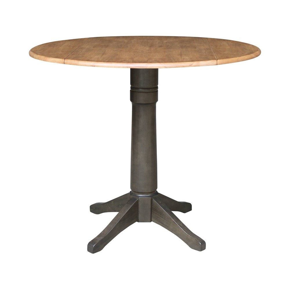 Photos - Dining Table 42" Alexandra Round Top Dual Drop Leaf Counter Height Pedestal Dining Tabl