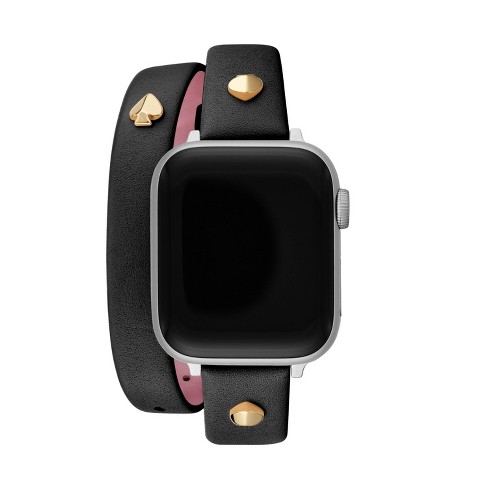 Kate Spade New York Apple Watch Gold Spade Black Double-wrap 38/40mm Band :  Target