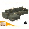 4-Seat Sofa with Ottoman for Living Room, Deep Seat Cloud Couch with Cushions, Plush Corduroy Lounge Sofa with Wood Frame-Coolbibila - 4 of 4