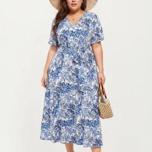 midi dresses for teens Girls: Just A Dream Blue Floral Midi Dress – Shop the Mint
