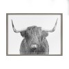 Kate and Laurel Blake Highland Cow Portrait Framed Printed Art by Amy Peterson Art Studio, 24x32, Gray - 2 of 4