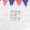 The Juniper Shop Patriotic Bows Stacked Coquette Youth Short Sleeve Tee - 2 of 4
