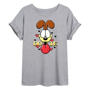 Women's - Garfield - Pixel Odie Oversized Graphic T-Shirt - 1 of 4