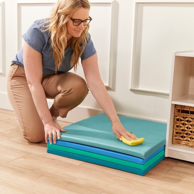ECR4Kids SoftZone Blue and Green Activity Mat Squares, 4-Pack