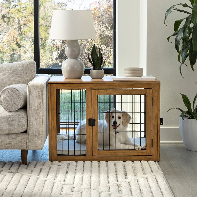 Pet Adobe Furniture-Style Dog Crate, Natural, 2 of 12