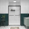 Zeus & Ruta Aluminum Frame Double Sliding Shower Door with 1/4"Clear Tempered Glass, Matte Black Finish - 3 of 4